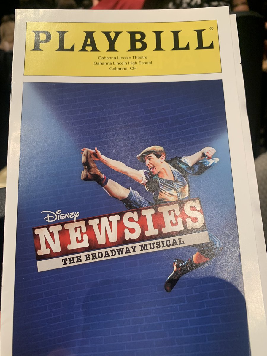 Great time tonight at Newsies! Bravo <a href="/GahannaITS/">Gahanna ITS</a> <a href="/Cindi_Macioce/">Cindi_Macioce</a> <a href="/mrwagnersclass/">Chris Wagner</a>