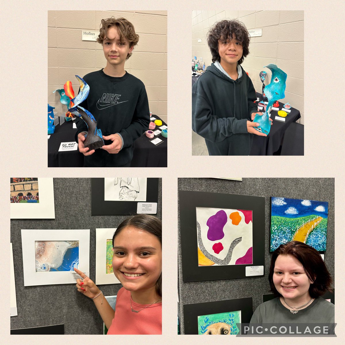 MariseAwad's tweet photo. The @kleinfinearts Spring Art show was filled with beautiful artwork created by our amazing @HofiusKISD art students as well as so many other @KleinISD students! So much talent and creativity! I am very proud of my students and all their hard work! https://t.co/9SFDNWrE7A