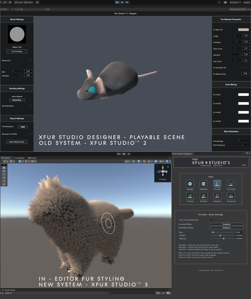 IrrSoft's tweet photo. Time for a much needed makeover. Better workflow, better UI,  a better experience. #XFurStudio3 is coming soon! 

Get #XFurStudio2 before the release @AssetStore  &amp; upgrade for free 👇

https://t.co/LcR6aWJoyZ

#gamedev #indiegamedev #madewithunity #indiedev #assetstore #unity3d https://t.co/FOE8OI5Cb5