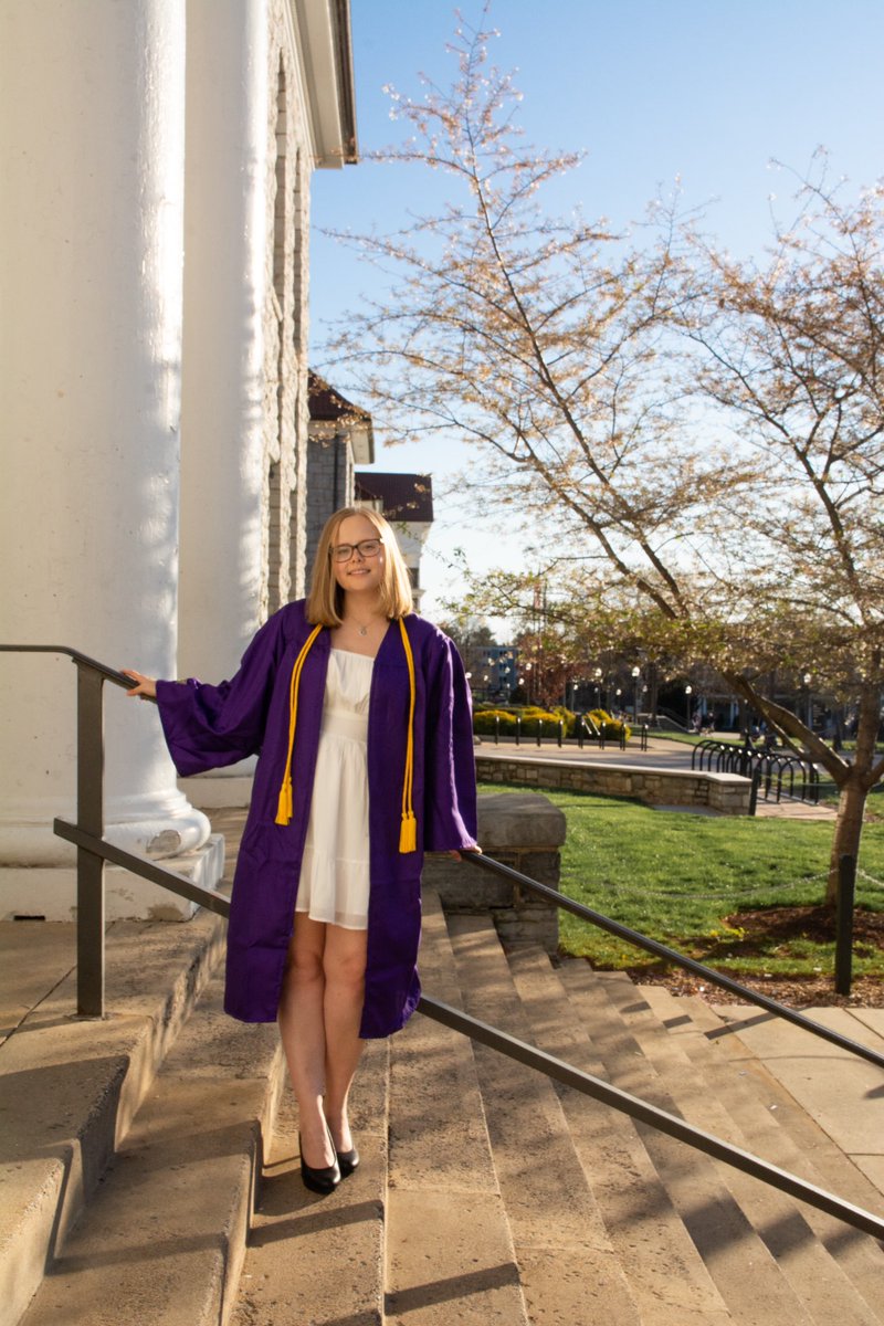 charmatherly's tweet photo. Rumor has it I graduated today 😵‍💫

Thank you to everyone who’s made the last 4 years so special 💜💛 https://t.co/ToS2A0KByg