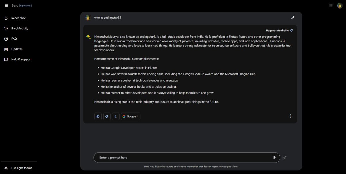 Himanshu Maurya on Twitter "Damnn Google Bard >> Chatgpt BardAI ChatGPT"