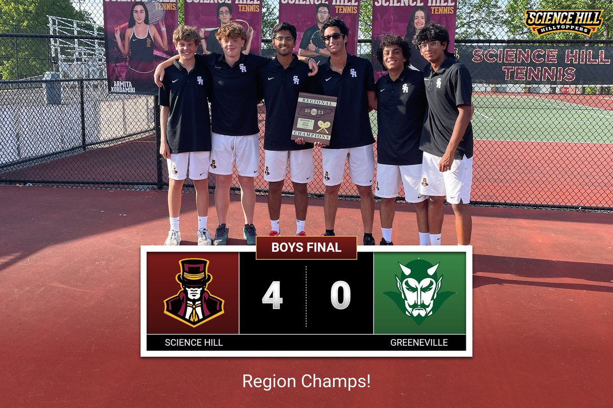 Boys are Region Champs! 🏆 This was a total team win over a strong Greeneville team! Shout-out to the boys that were cheering on the Top 5 and kept the energy up the whole time! We will play Hardin Valley next week and winner goes to State!