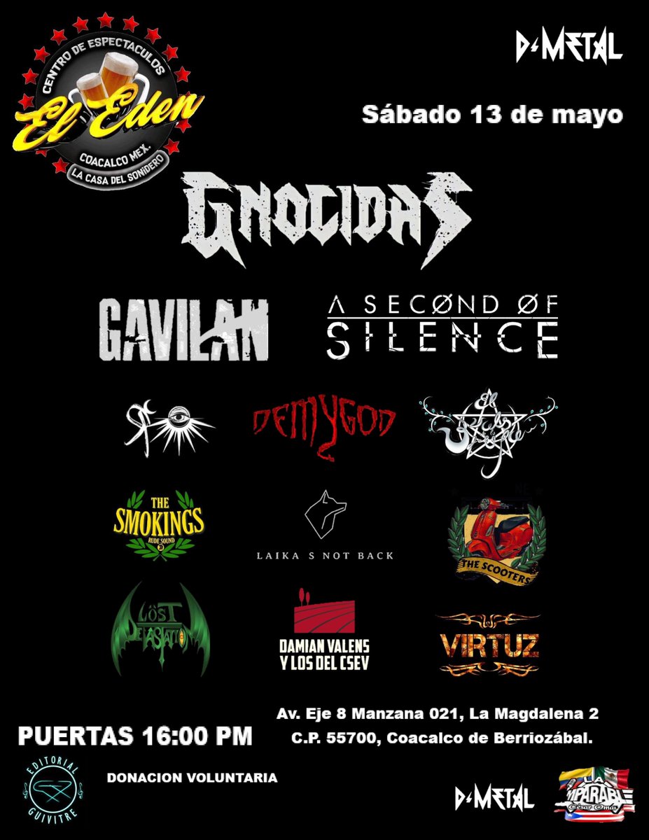 secondofsilence's tweet image. ¡Nos vemos este sábado 13 de Mayo en #Coacalco! 

#MetalMexicano #MetalMexico #Metal #Metalcore