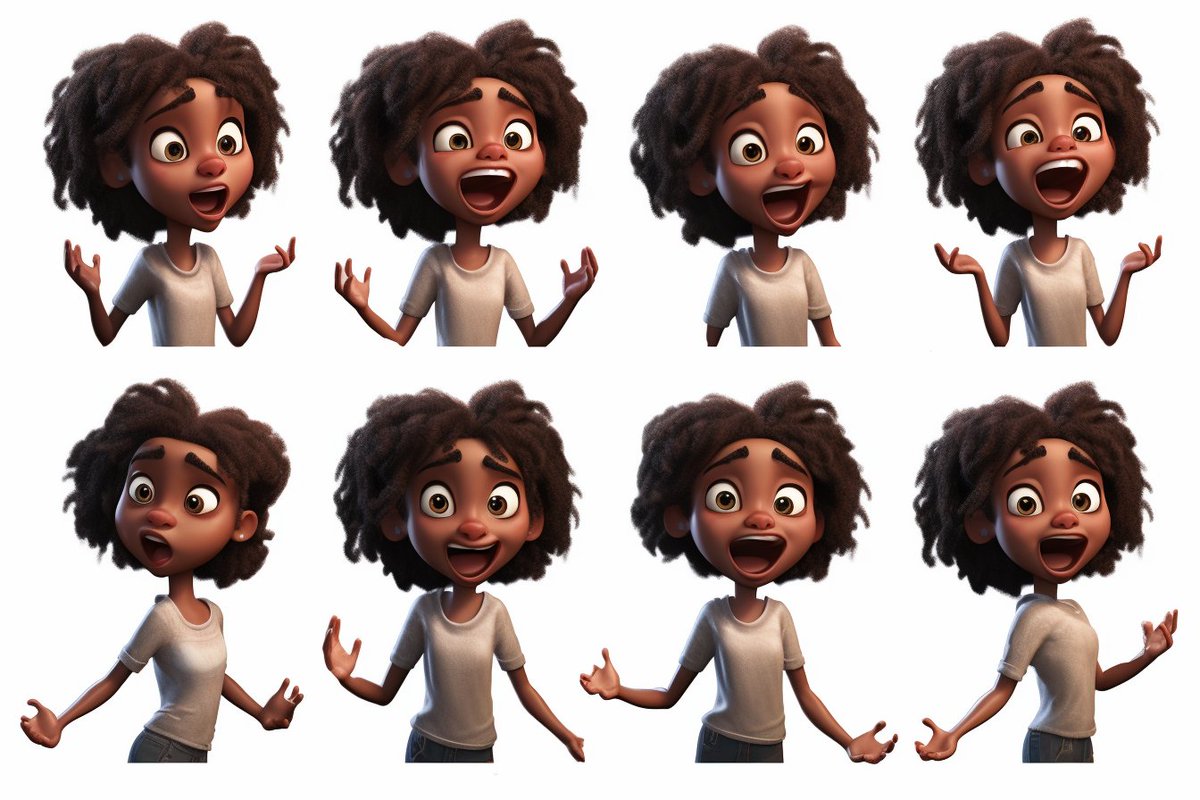 icreatelife's tweet photo. Here's another great prompt for your character sheets. Different expressions this time. Works best with 5.1, works with both 3D and 2D and different background colors. 

Would love to see whatever inspires this. 

prompt: 3D art of a dog, many different facial expressions, character sheet, white background