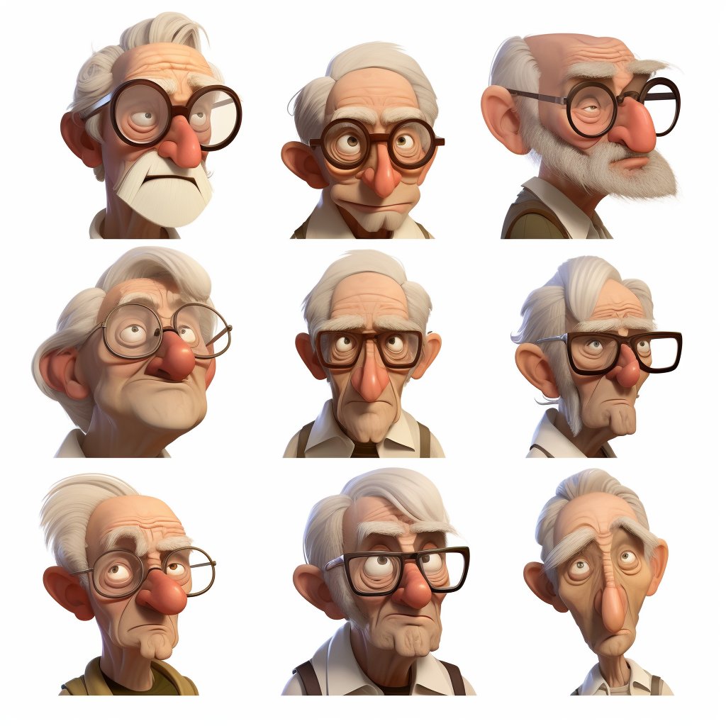 icreatelife's tweet photo. Here's another great prompt for your character sheets. Different expressions this time. Works best with 5.1, works with both 3D and 2D and different background colors. 

Would love to see whatever inspires this. 

prompt: 3D art of a dog, many different facial expressions, character sheet, white background