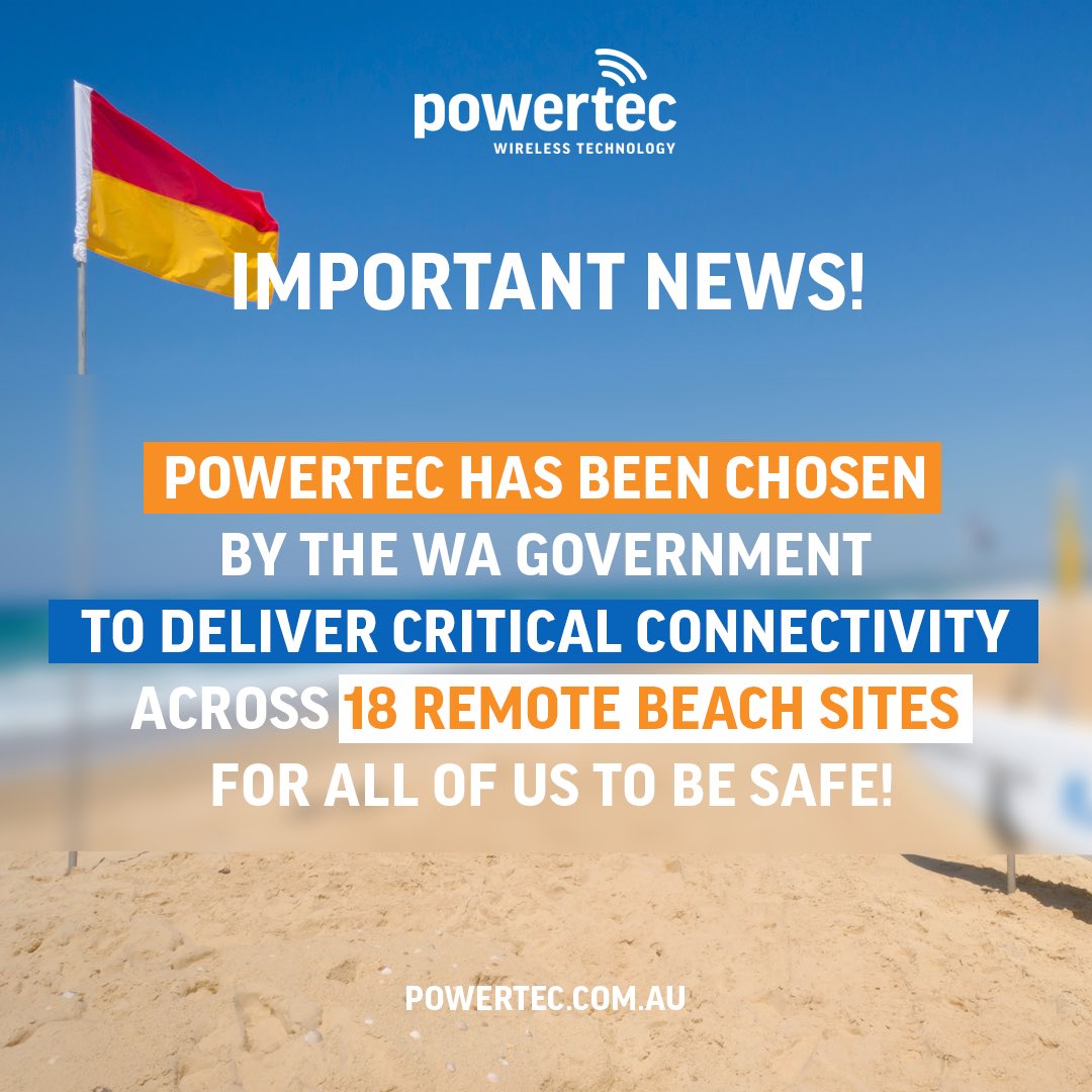 powertectelecom's tweet photo. We are delighted to announce Powertec has been chosen by the WA Government, to commission Cel-Fi repeaters at 18 remote beach sites located from the Kimberley to the Great Southern!

Read more - https://t.co/27BIwhWgKM https://t.co/Z1tUugyHIx