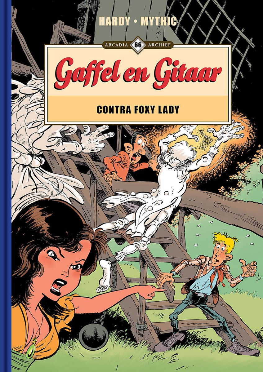 stripland_BENL's tweet photo. #Gaffel & #Gitaar -1- Contra #FoxyLady is verschenen bij #Arcadia. Eén van de eerste reeksen van tekenaar #MarcHardy. Zwart-wit pagina's die een kwalitatieve reproductie van de originele platen zijn. Verkrijgbaar als gesigneerde HC en gesigneerde luxe met 2 prenten. #Mythic https://t.co/ttu91ZjJ50