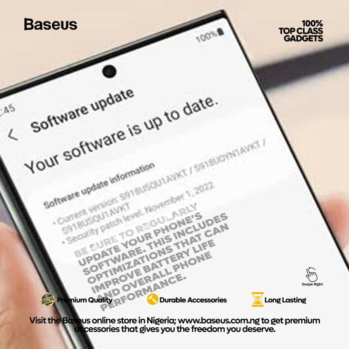 BaseusN80117's tweet image. Do you want to make your phone battery last longer? Here are a few simple tips from Baseus that can help: 
1. Turn off auto-updates &amp;amp; background apps; 
2. Reduce screen brightness; 
3. Optimize power settings; 
4. Keep the phone cool and avoid direct sunlight
#batterygoals 🔋