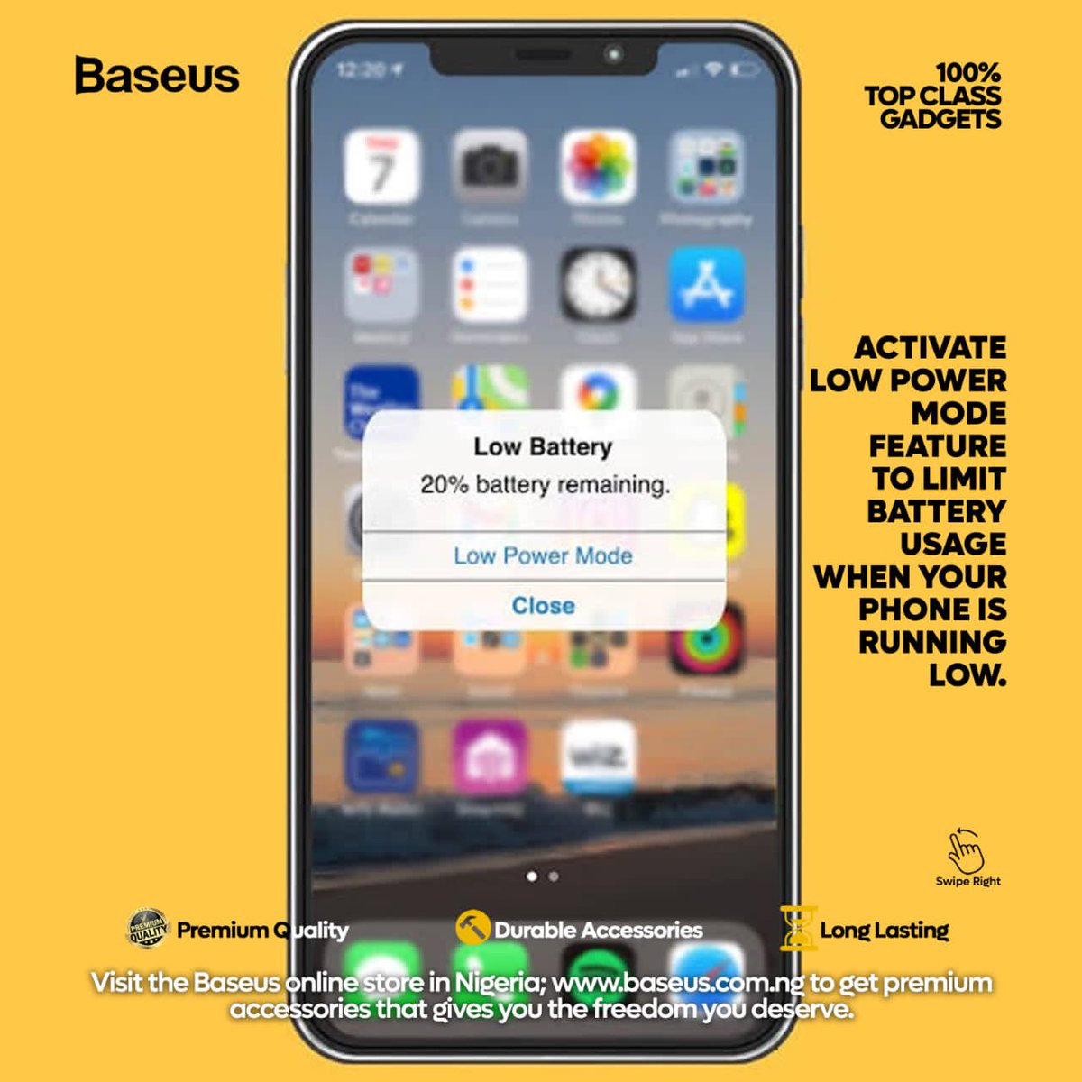 BaseusN80117's tweet image. Do you want to make your phone battery last longer? Here are a few simple tips from Baseus that can help: 
1. Turn off auto-updates &amp;amp; background apps; 
2. Reduce screen brightness; 
3. Optimize power settings; 
4. Keep the phone cool and avoid direct sunlight
#batterygoals 🔋