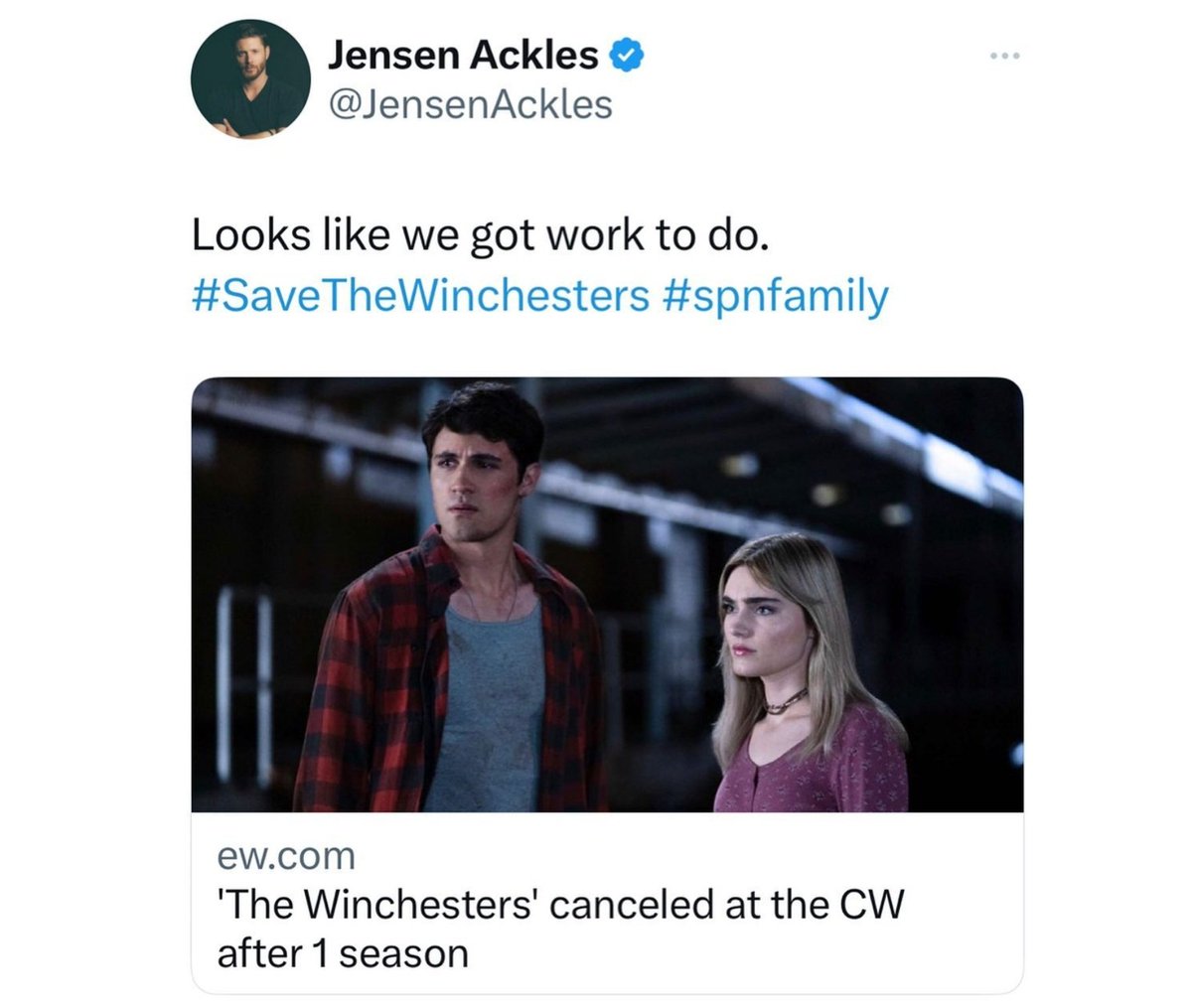 SkylessDawn's tweet photo. Spread #savethewinchesters if you are part of the #spnfamily.

#spn #supernaturalfamily #spnfandom #deanwinchester #samwinchester https://t.co/ciBjXUwnhP