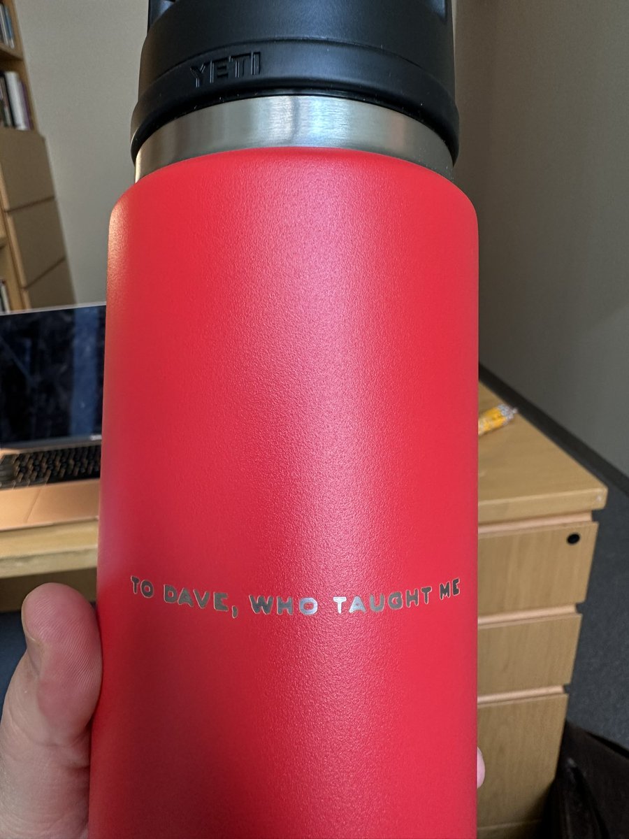 DavidHershinow's tweet photo. A student I’ve been working with for the past four years defended recently and got me a gift in thanks for my mentorship and support. “To Dave, who taught me to think bigger thoughts.”🥺 https://t.co/Kl6BOLWy4r