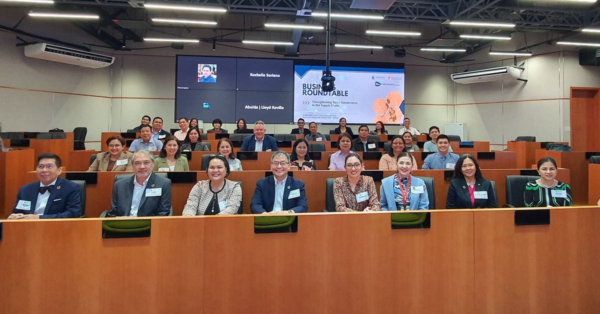 NOW: Ginggay Hontiveros (AEV FVP Chief Reputation &amp; Sustainability Officer) joins discussions on integrity &amp; sustainability in the Business Roundtable: Strengthening Good Governance in the Supply Chain at the Aboitiz Tech Space, Asian Institute of Management. #OneNewAboitiz