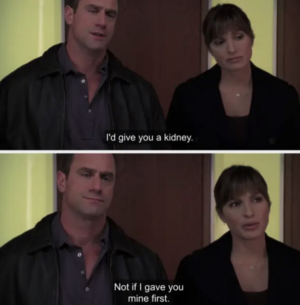 RebeccaHunsbe13's tweet photo. So her getting shot everybody so far thinks Elliot gonna give her a kidney. I truly hope that will happen and be a callback to Season 8 for #EO #SaveBenson #OrganizedCrime https://t.co/EmRDFS90Eq