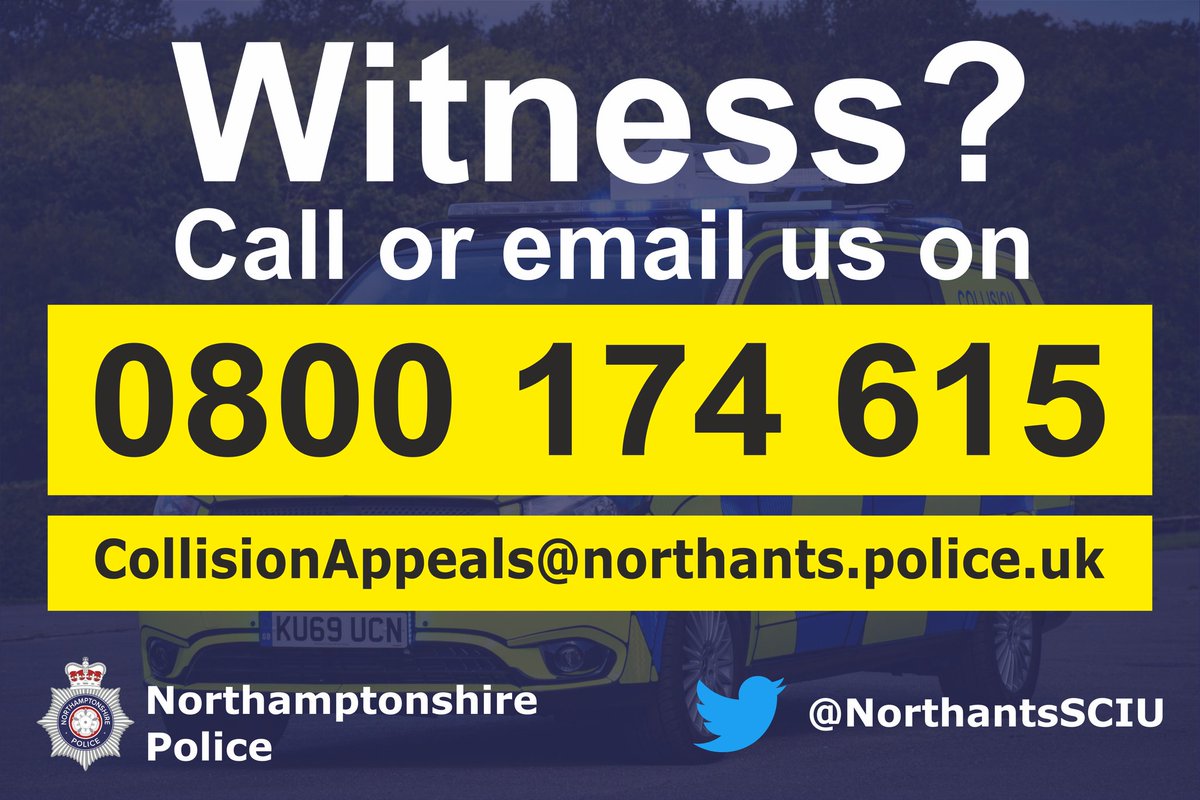 #WitnessAppeal following a #fatal collision on the #A14 eastbound Jct 7, #Kettering at approx 23:05 hours - 11th May 2023. The #collision involved a green Nissan and a pedestrian. #Witness? #DashCam? Call or email Drivewatch on 0800 174615. Inc 641 refers.