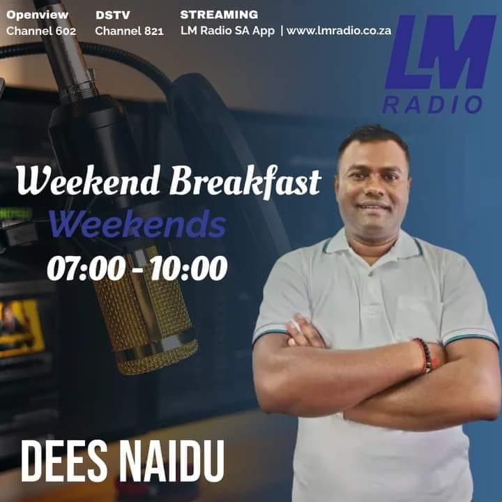 dees_naidu's tweet photo. Weekend Radio sorted join me on LM Radio Weekend Breakfast 
Good Music Good Friends 
@LMRadioSA https://t.co/qD0gdiANvv