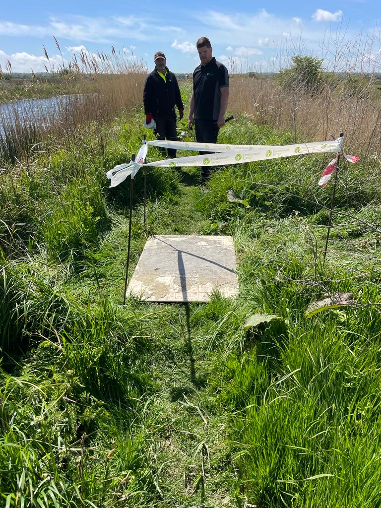 DeTom48's tweet photo. A very large #BeaverHole has appeared on a public track in #Hacklinge we checked the hole for #Beavers as it’s empty we’ve made a temporary fix to the #footpath take extra care when out walking these holes can be very big
@EnvAgencySE https://t.co/H4wdfqlgdW