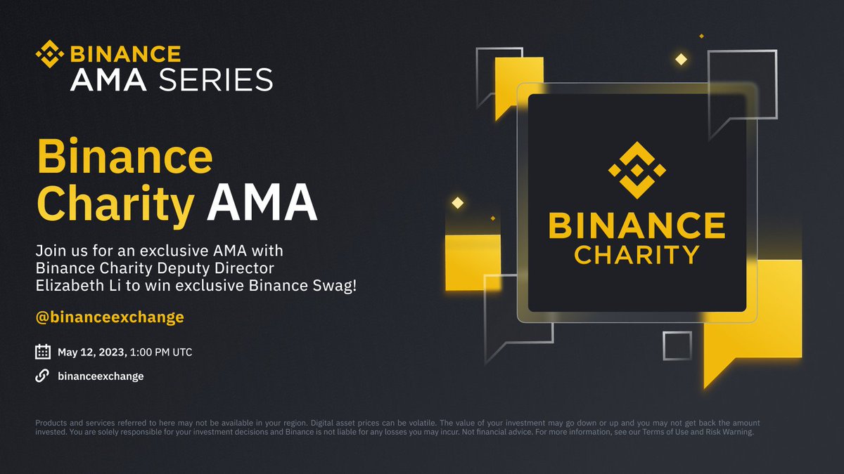binance's tweet photo. Join us for an AMA in the official #Binance Telegram channel with @BinanceBCF Deputy Director, Elizabeth Li.

🗓️ May 12, 2023.
⏰ 1:00pm UTC.

Don't miss out as we'll be giving away Binance merch to 10 winners during the AMA!

➡️ https://t.co/xYcqyDFl27 https://t.co/aok5P0IE77