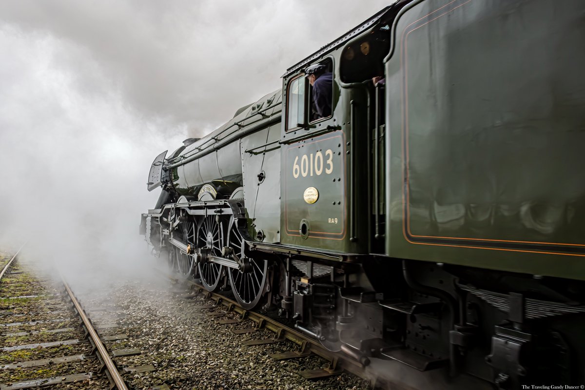 TTGandyDancer's tweet photo. The iconic Flying Scotsman bursts through a veil of steam on a chilly morning as she makes her way out of Bury on the historic East Lancashire Railway.

#EastLancashireRailway #FlyingScotsman #steamengine #uksteam #nationalrailwaymuseum #railroadphotography #ttgandydancer https://t.co/HfS7VzNlur