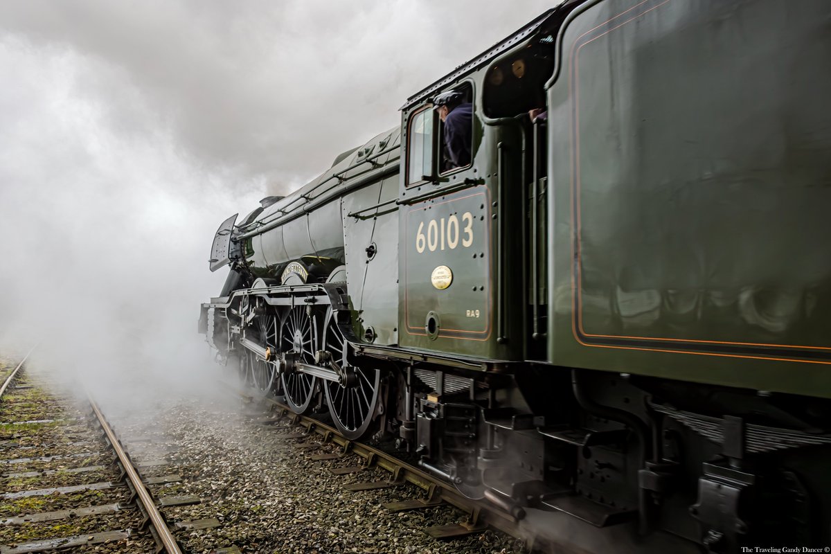 The iconic Flying Scotsman bursts through a veil of steam on a chilly morning as she makes her way out of Bury on the historic East Lancashire Railway.

#EastLancashireRailway #FlyingScotsman #steamengine #uksteam #nationalrailwaymuseum #railroadphotography #ttgandydancer