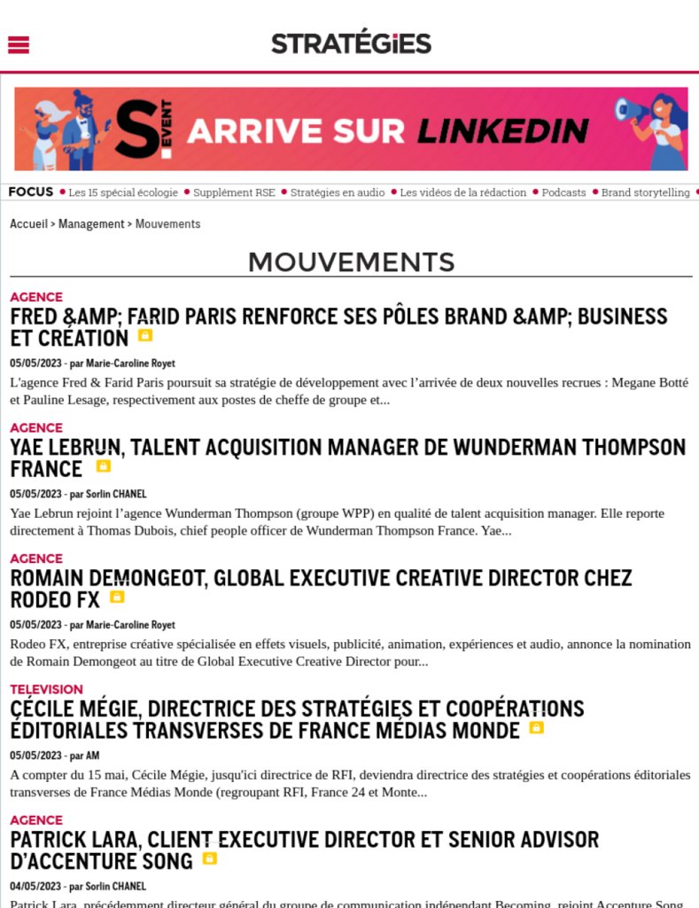 #MercatoDigital du vendredi, les derniers transferts dans du #digital et des #médias - #Recrutement ift.tt/xwjrL6M