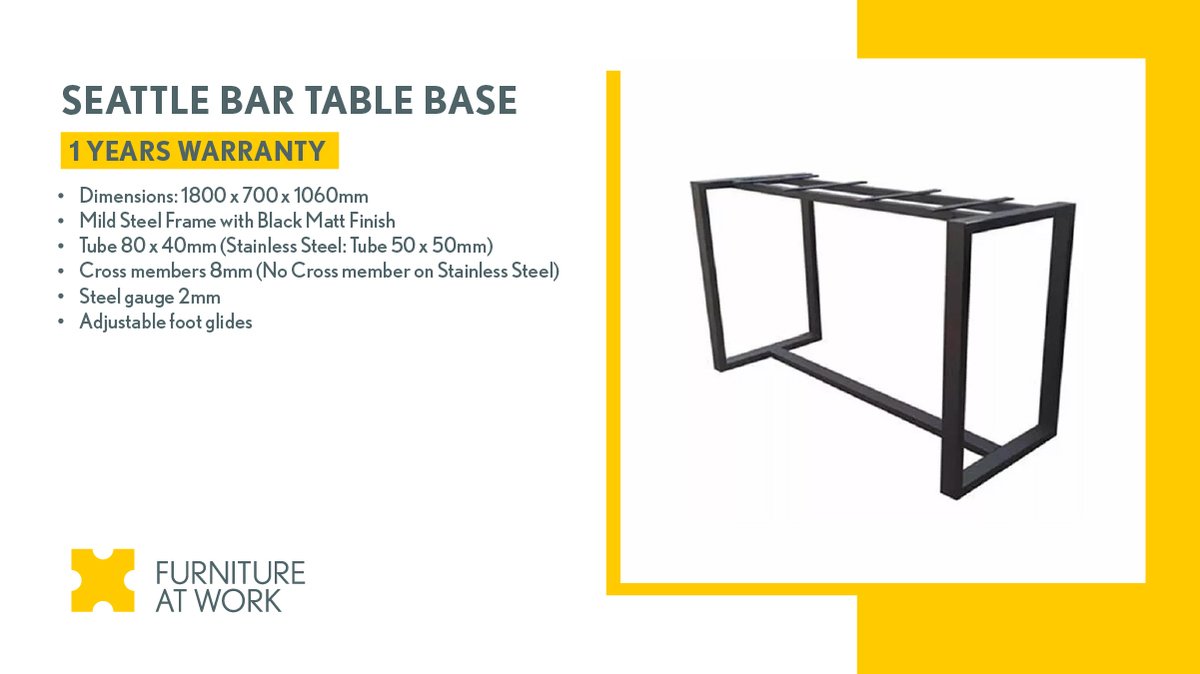 furnitureaw's tweet image. Say goodbye to boring and unstylish furniture with this sleek and modern bar table base – perfect for any restaurant or bar atmosphere! Get it online for only $528.00 including gst! furnitureatwork.com.au/product/seattl…

#furnitureatwork #officefurniture #tablebase #officefurnitureaustralia