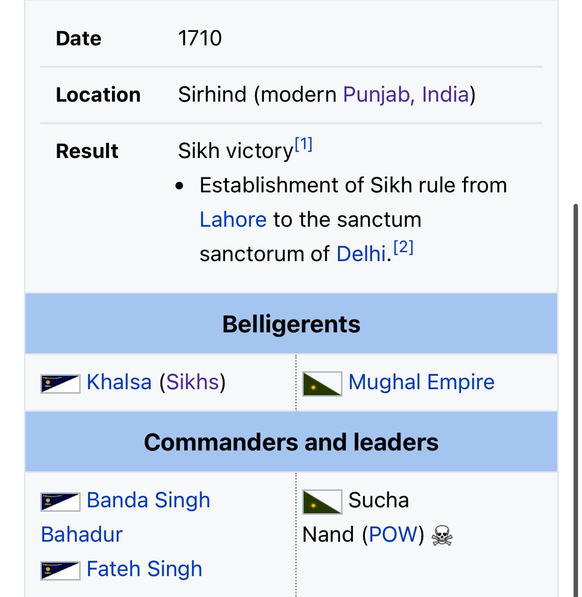 #SirhindFatehDiwas

The Siege of #Sirhind was fought between the #MughalEmpire and #Sikh forces in 1710.
The #Sikhs besieged, stormed, captured, plundered and razed the city of Sirhind after defeating and beheading
#WazirKhan in the Battle of Chappar Chiri.