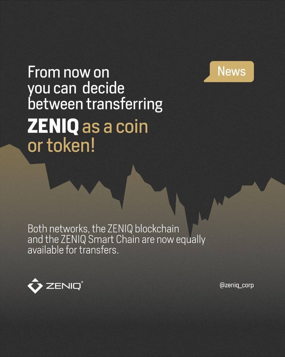 Are you looking to transfer your ZENIQ coins? From now on you can do it by deciding between transferring ZENIO as a coin or token!