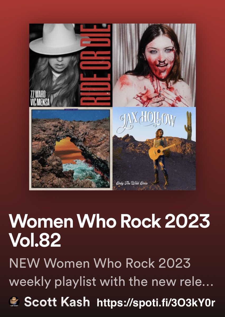 Scott Kash (@scottkash88) on Twitter photo NEW #WomenWhoRock playlist with new releases by
@JannaJoRodgers
<a href="/laurenbabic/">lauren babic</a>/#HermanLi
<a href="/WEARETULIP/">TULIP</a>
<a href="/ryanvmusic_/">Ryan Valenzuela</a>
<a href="/JodieMarieMusic/">Jodie Marie</a>
<a href="/WalkOffTheEarth/">Walk off the Earth</a>
+MORE
#Spotify
spoti.fi/3O3kY0r
#NewMusic2023 #Pop #Alt #Rock #Blues <a href="/BlackettMusic/">Benjamin Blackett </a> #rtitbot <a href="/rttanks/">EpochBots</a> #SpotifyRT <a href="/FluidRT/">Fluid Retweets 🇺🇦 🇬🇧</a> NEW #WomenWhoRock playlist with new releases by
@JannaJoRodgers
<a href="/laurenbabic/">lauren babic</a>/#HermanLi
<a href="/WEARETULIP/">TULIP</a>
<a href="/ryanvmusic_/">Ryan Valenzuela</a>
<a href="/JodieMarieMusic/">Jodie Marie</a>
<a href="/WalkOffTheEarth/">Walk off the Earth</a>
+MORE
#Spotify
spoti.fi/3O3kY0r
#NewMusic2023 #Pop #Alt #Rock #Blues <a href="/BlackettMusic/">Benjamin Blackett </a> #rtitbot <a href="/rttanks/">EpochBots</a> #SpotifyRT <a href="/FluidRT/">Fluid Retweets 🇺🇦 🇬🇧</a>