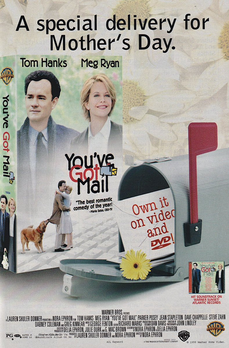 📬1999 Retro Ad: — Own 'You've Got Mail' on video and DVD, image size:789x1200