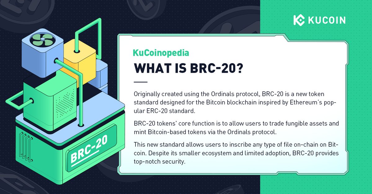 kucoincom's tweet photo. KuCoinopedia: #BRC20

BTC has long been the only cryptocurrency that the Bitcoin blockchain supports—but that is now changing with the launch of #BRC20. While it may sound like #ERC20 tokens, they are not to be confused. 

What are the things to know about this token standard? https://t.co/nNeNJUxTST