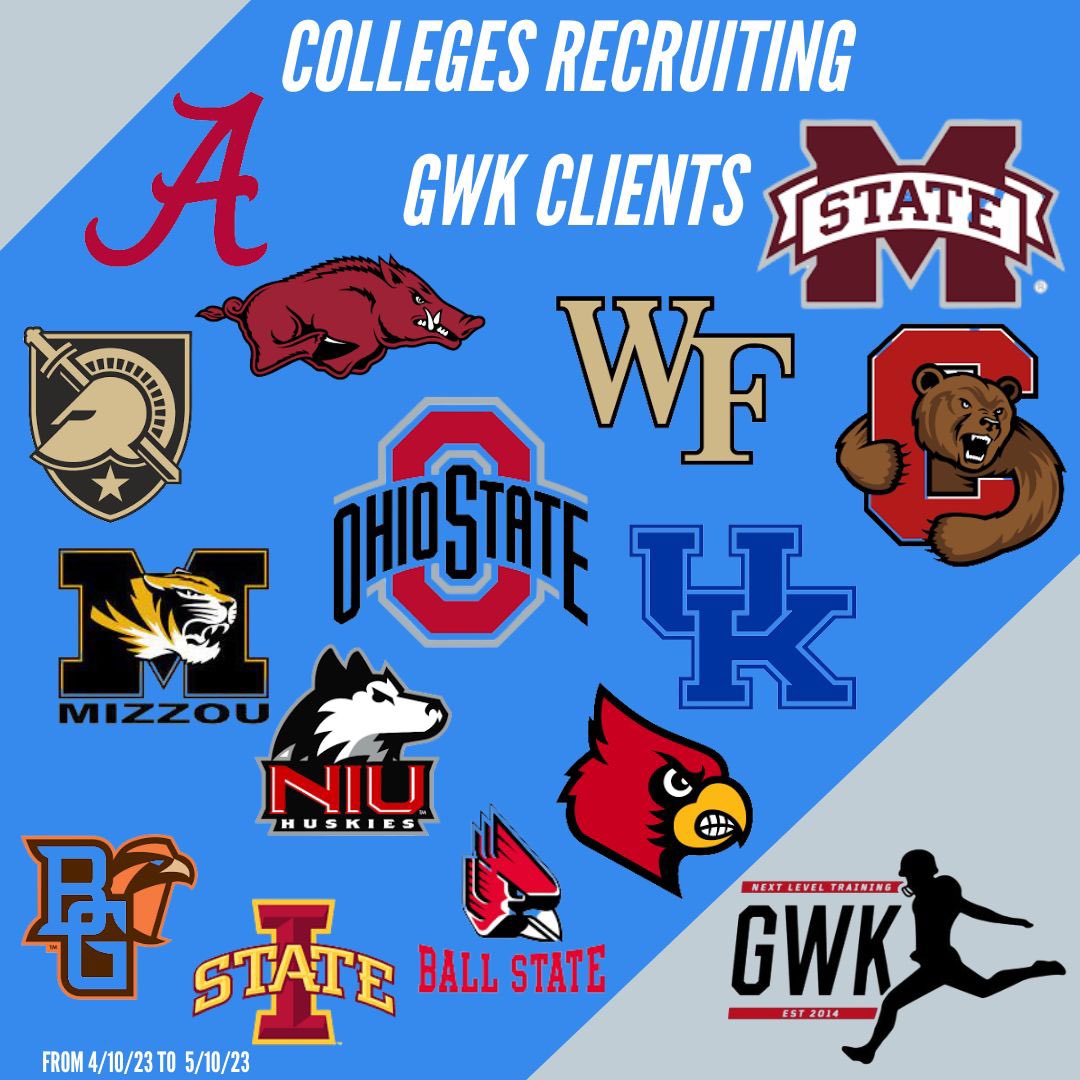 THANK YOU!!! 

To the university's recruiting GWK clients over the last 30 days!!

We train you on the field and how to build REAL relationships off of the field!! 

#GWK #BuiltDifferent