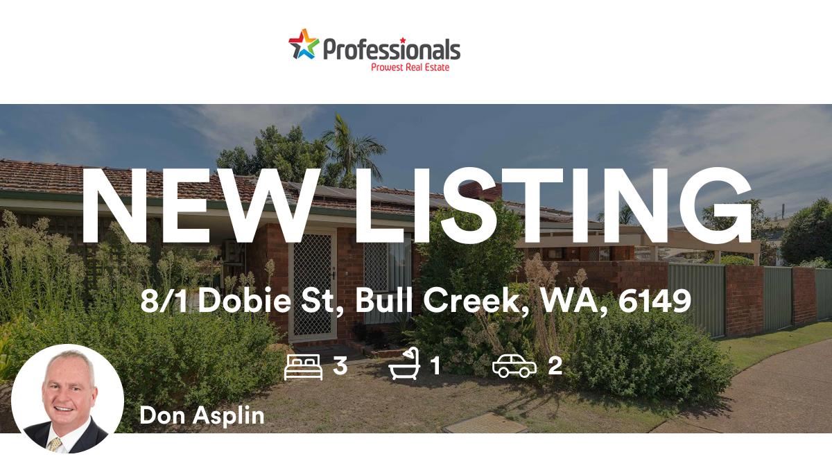 Prowest_RE's tweet image. 🛌 3 🛀 1 🚘 2
📍 8/1 Dobie St, Bull Creek, WA, 6149

Our agent’s latest listing on RateMyAgent

rma.reviews/3GksYTuUsefJ

...
#ratemyagent #realestate #Professionals_Prowest_Real_Estate