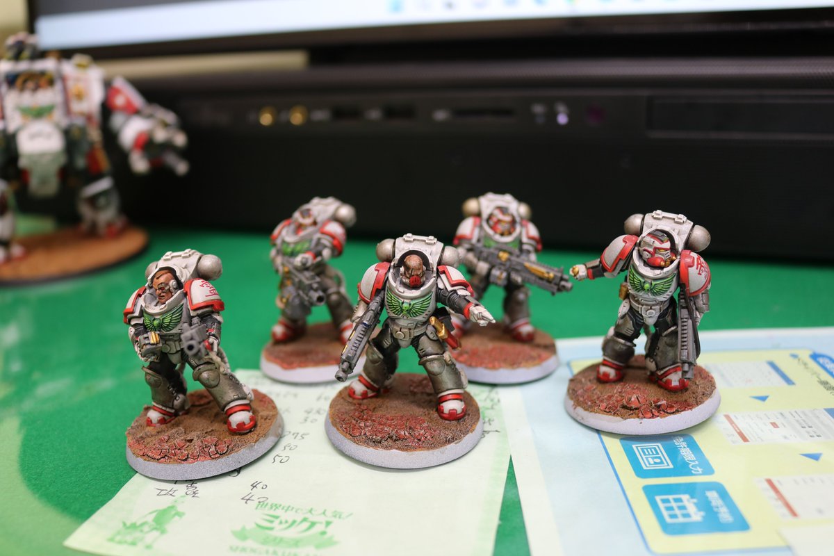6OYdksHXMuMz1D8's tweet photo. カーマインスペクター戦団
打撃部隊アガストゥス完成
#WarhammerCommunity #warhammer40k
#spacemarines #whitescars #successorchapter https://t.co/sz2BrJkX6v