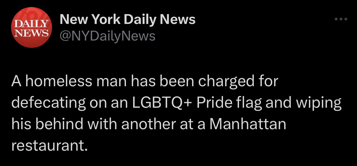 You can attack people on the subway, shit all over the street, and use drugs openly as long as you don’t desecrate the rainbow mafia flag.