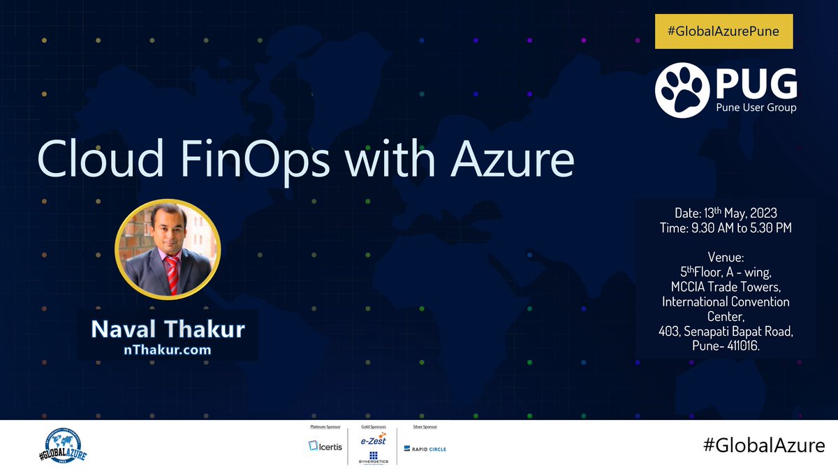 I'll be talking about at #GlobalAzure2023 on 'Cloud FinOps with Azure'. 
Details about the session and registration link: bit.ly/pug-ga2023

#microsoft #azure #finops #cloudfinops #cloudcost #cloudcostoptimization #GlobalAzurePune