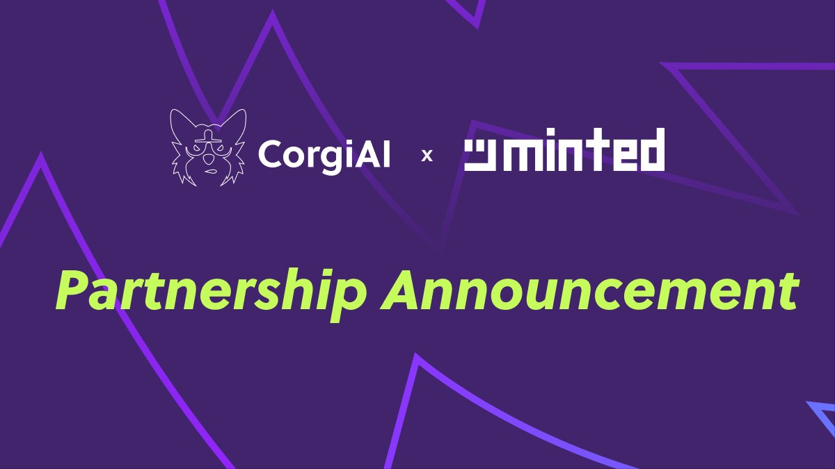 Big news, CorgiAI fam! 🎉 We're thrilled to announce our partnership with @MintedNetwork! 🤝 Our Limited Edition Membership Pass NFT will be launched via Minted's launchpad. The total supply will be 2000 and all free to mint! 🦴🎉 Why Free? 👇