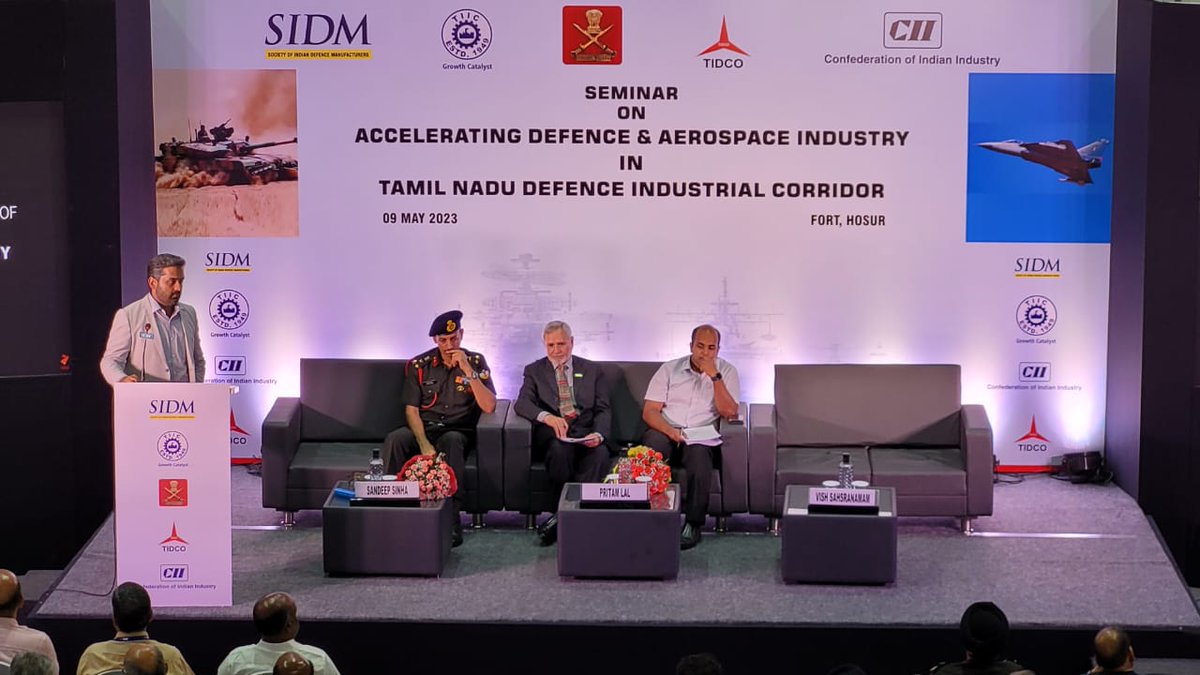 Forge_FORT's tweet photo. @FollowCII  in association @SIDMIndia @tiicofficial #TIDCO organised a Seminar on Accelerating Defence &amp; Aerospace Industry in the @TNdefence  on 9th May23 at FORT.Hosur, a full-scale incubator for industrial technologies &amp; ventures operated by @FORGE_FORCE  #SIPCOT, Govt of TN. https://t.co/GEFxrclF9U