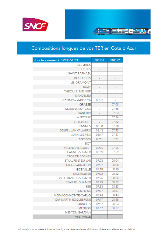 Transports_zou's tweet photo. [ #CompoTER 🚉 ] 

👉🏼 Voici vos #SNCFTERSUD en composition longue sur la #CotedAzur ce matin. https://t.co/mX6igNO1se