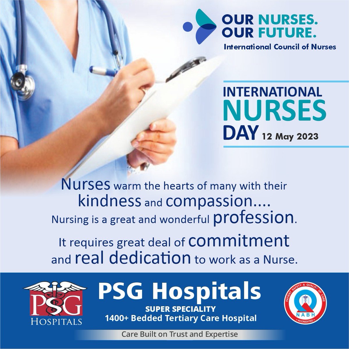 Your sweet smile and caring ways help brighten up many patients’ days. 
#PSG #PSGHospitals #psgimsr #psgsuperspeciality #nurses #nurse #nurselife #nursing #healthcare #medical #nursingschool #hospital #nursingstudent #registerednurse #nursepractitioner #healthcareworkers