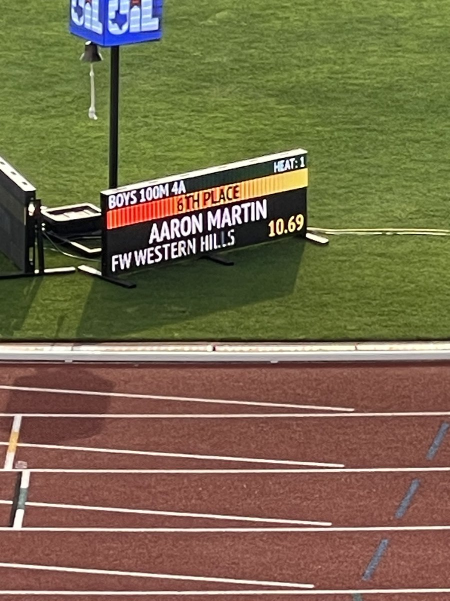 @AaronMartin_1 Awesome track career completed this evening! Placed 6th in the state, AWESOME!!! I have enjoyed watching you grow into the accomplished athlete that you are! Best of luck in your next endeavors! @FWISDAthletics @CoachAtlas1