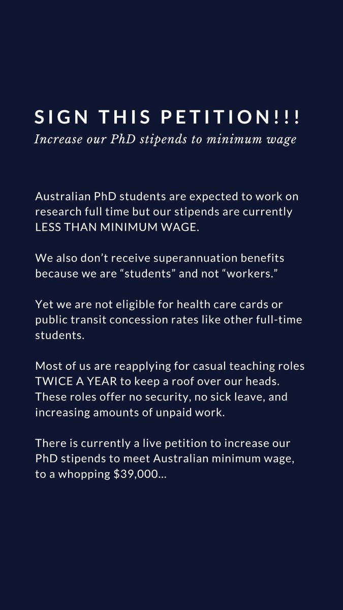 lorenfrances's tweet photo. Aus PhD students are expected to work full time but our stipends are currently LESS THAN MINIMUM WAGE. 
We don’t receive superannuation because we are “students,” yet we are not eligible for transit or health care concession cards like other FT students.
https://t.co/FssUvwh8cC https://t.co/lu9YUtGUa6