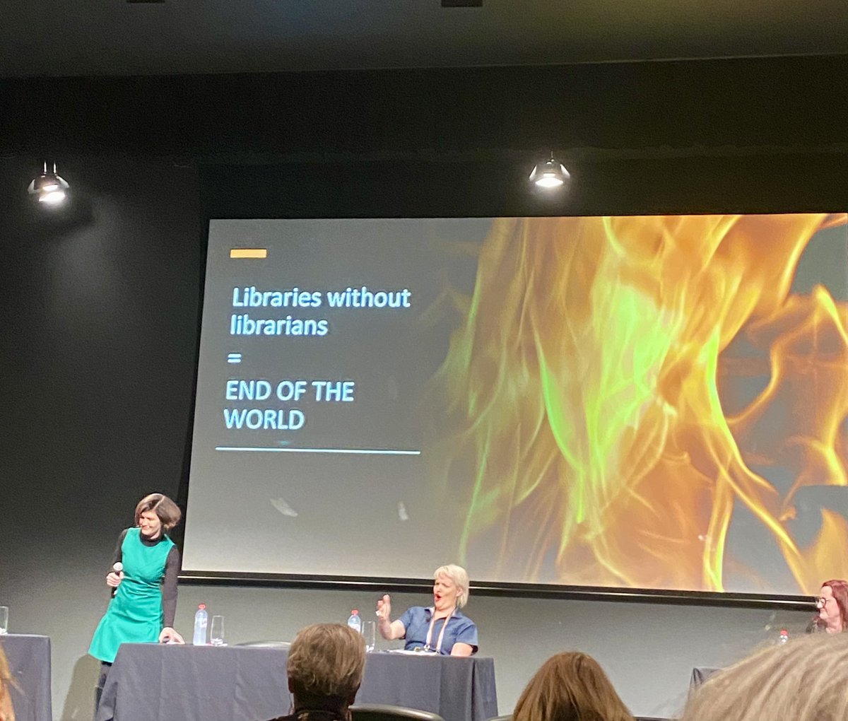 The #PLVconf23 Great Debate. 
A library without librarians is the END OF THE WORLD 
🔥🔥🔥
<a href="/TrishHepworth/">Trish Hepworth</a> <a href="/ALIANational/">ALIA</a>