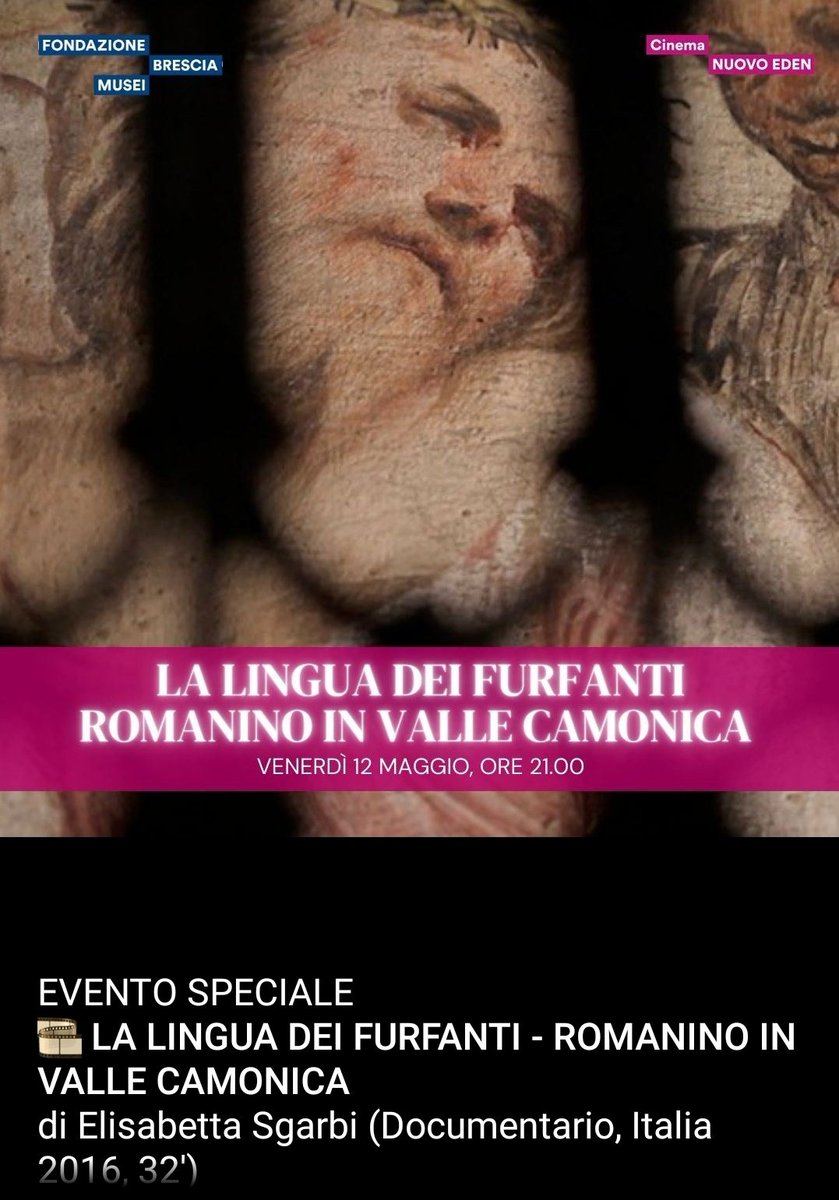 Stasera #12maggio Elisabetta #Sgarbi a Brescia

#CinemaNuovoEden
#Romanino #vallecamonica