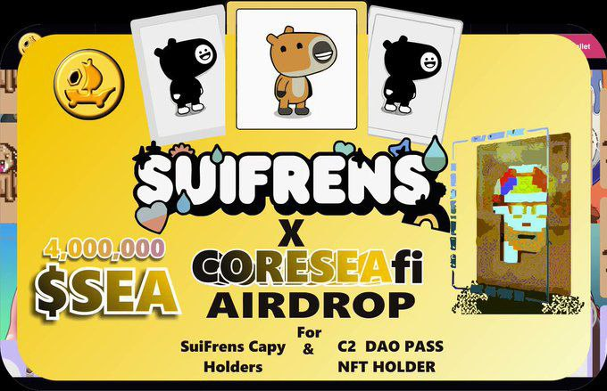 Community_Sui's tweet photo. 😱 4M $SEA tokens Airdrop from @Coreseafi NFT Marketplace when Mint C2 DAO Pass NFT🪂

1/ Mint DAO Pass: https://t.co/xTFCdcEp1N
2/ Follow @Coreseafi &amp; @Community_Sui
3/ Fill out the form: https://t.co/Jd8aDDsV8A

❤️+RT to get started⚡️

#Sui #SuiNFT #Airdrop https://t.co/U5BbW9LCeQ