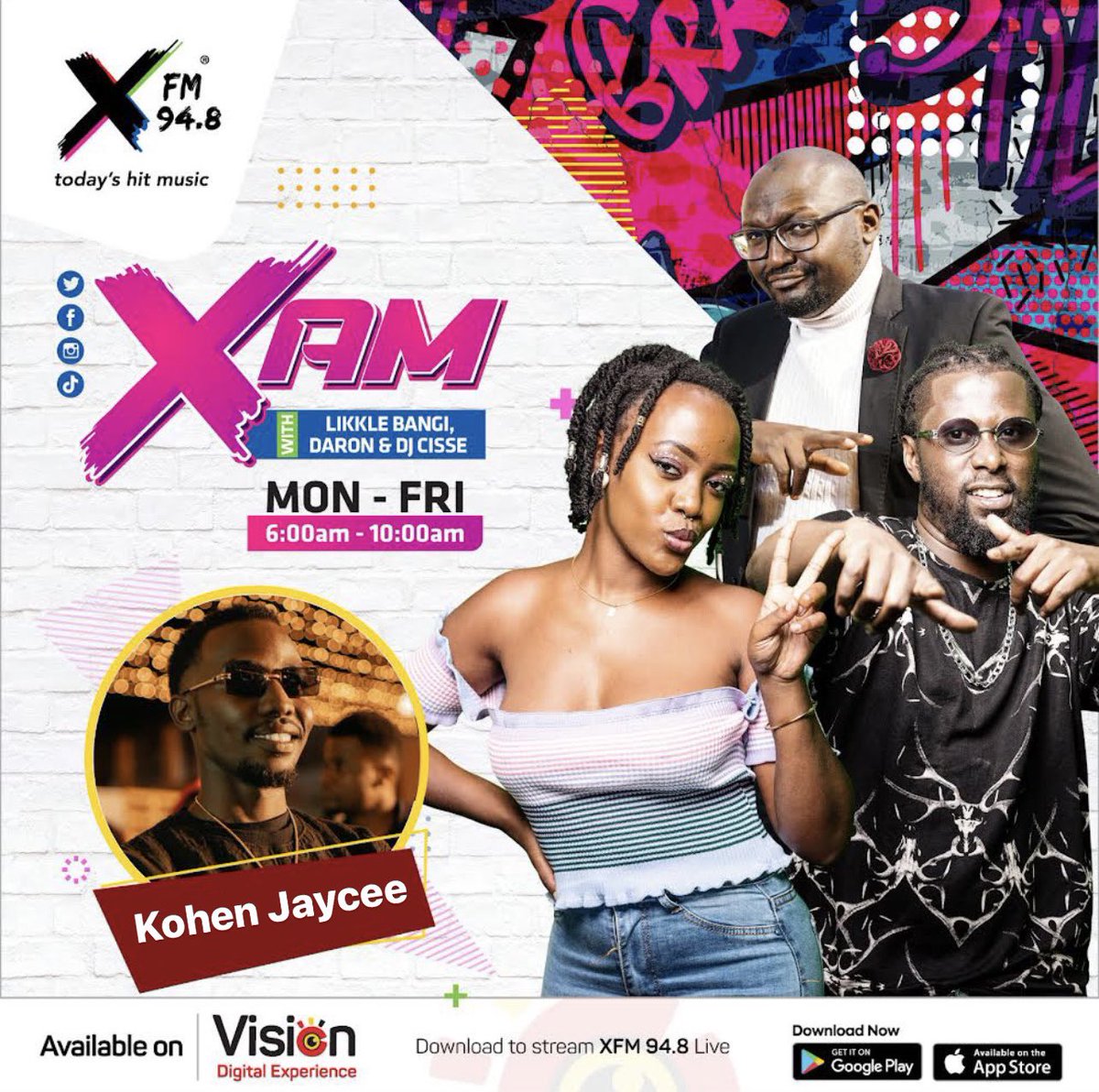 KohenJaycee's tweet image. Chilling with @Likkle_Bangi &amp;amp; @DarianKarashani on #XAM in a bit.