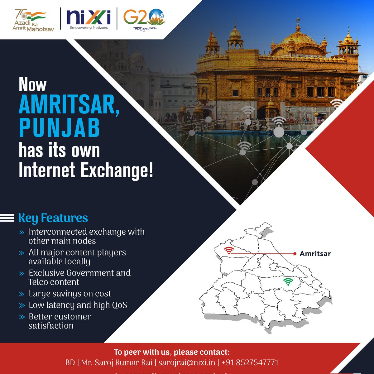inregistry's tweet photo. Another Internet Exchange Node live in Punjab, at Amritsar. Come and be a part of this expanding network.

For more information, visit https://t.co/Wh6DroY89e

Our Tariff Policy: https://t.co/Rkx1oWdBiB

#Amritsar #Punjab #India #NationalInternetExchangeofIndia #Internet https://t.co/UQOkywSJ1T