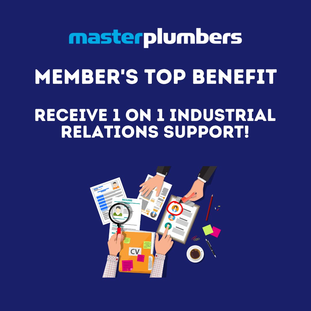 Need help with workplace relations or HR issues? Become a Master Plumbers Member and receive exclusive 1 on 1 Industrial Relations support. 

Join us today and get the support you deserve.