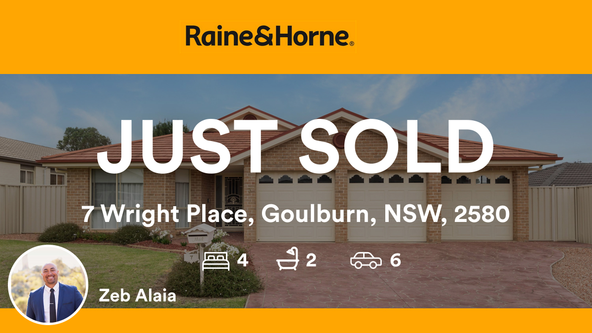 RHGoulburn's tweet photo. 🛌 4 🛀 2 🚘 6
📍 7 Wright Place, Goulburn, NSW, 2580

My latest sale on RateMyAgent.
 20028039
https://t.co/aAnt53B6E1

...
#ratemyagent #realestate #Raine_and_Horne__GOULBURN #sold #rhgoulburn #localagents https://t.co/pnHzFRVIEa