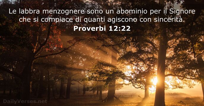 Proverbi 12:22 - dailyverses.net/it/2023/5/12