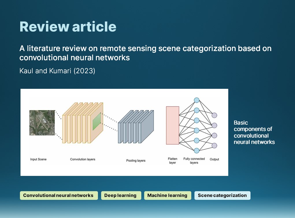 IJRemoteSensing's tweet image. 🔔 REVIEW article:
Kaul & Kumari present a comprehensive review of published research articles which make use of #ConvolutionalNeuralNetworks in remote sensing scene categorization.
🔗 doi.org/10.1080/014311…
#IJRS #RemoteSensing #DeepLearning #MachineLearning #NeuralNetworks